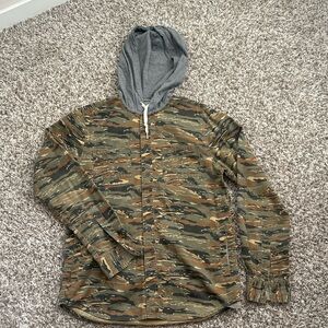 Modern Amusement Camouflage Jacket with Gray Hood